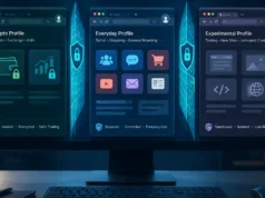 Browser Compartmentalisation for Crypto Users: Keep Wallet Activity Separate From Everyday Tabs Illustration of separate browser profiles for crypto, everyday browsing and testing