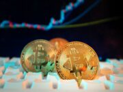 US-Friendly Crypto Exchanges – Compliance, Availability and Reviews Bitcoin coins are displayed with a stock chart.